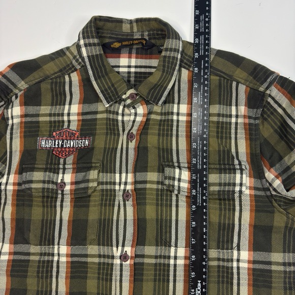 Harley Davidson Flannel Shirt Jacket Mens Size L Heavyweight Plaid‎ Embroidered - Picture 9 of 9